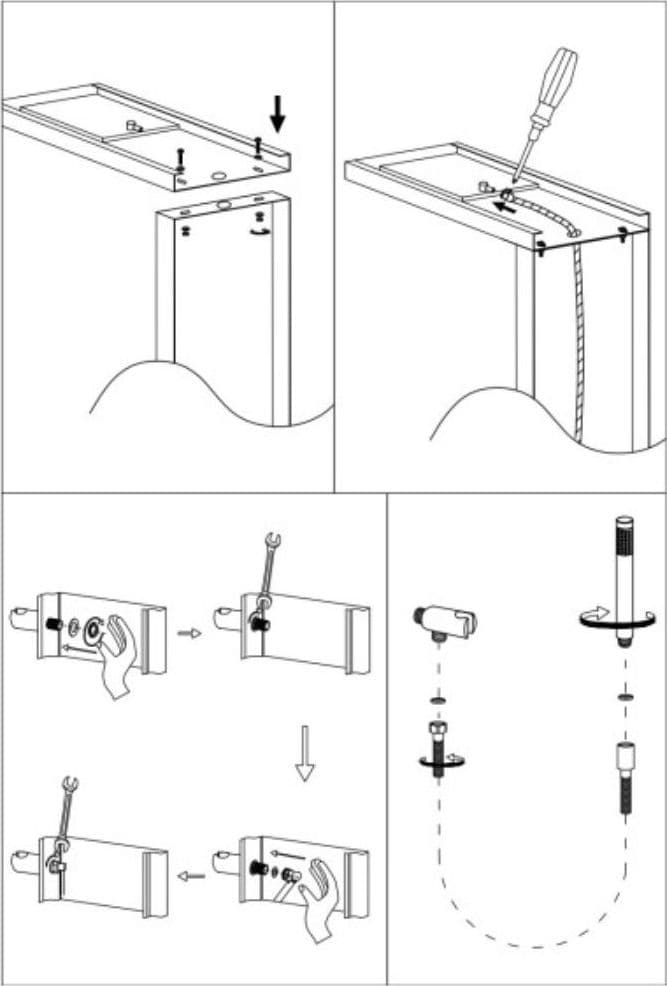 Colonna Doccia TEC Alluminio Bianco  Nero Getti Idro Arredamento H150xL22 - 6