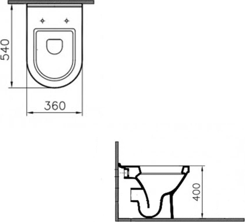 Vaso WC a Pavimento Bianco Vitra S50 - 3