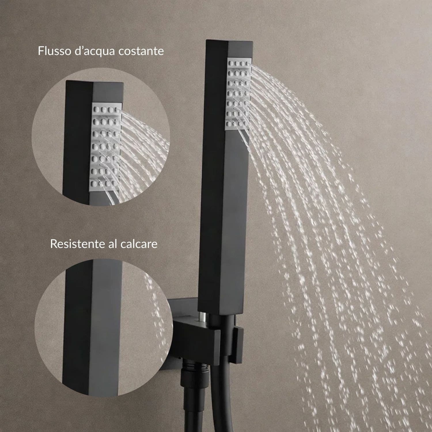 Kit Presa Acqua Con Presa Acqua e Doccetta Nera Opaca - 6