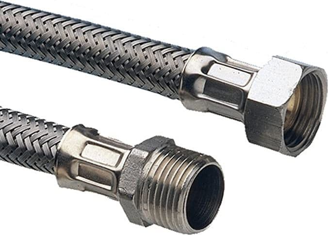 3 Pezzi Flessibile Acciaio Inox Maschio Femmina 1/2 Pollice Lunghezza cm 100 - 2