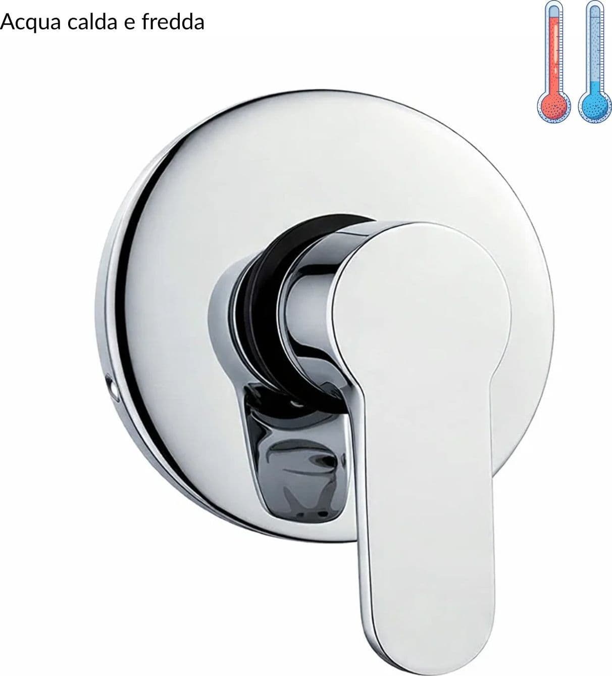 Miscelatore Doccia Ad Incasso Da Parete Rubinetto Monocomando Cromato - 2