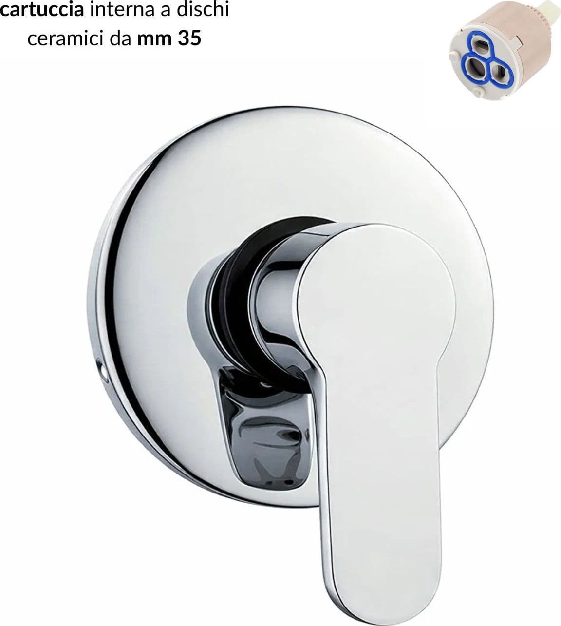 Miscelatore Doccia Ad Incasso Da Parete Rubinetto Monocomando Cromato - 3