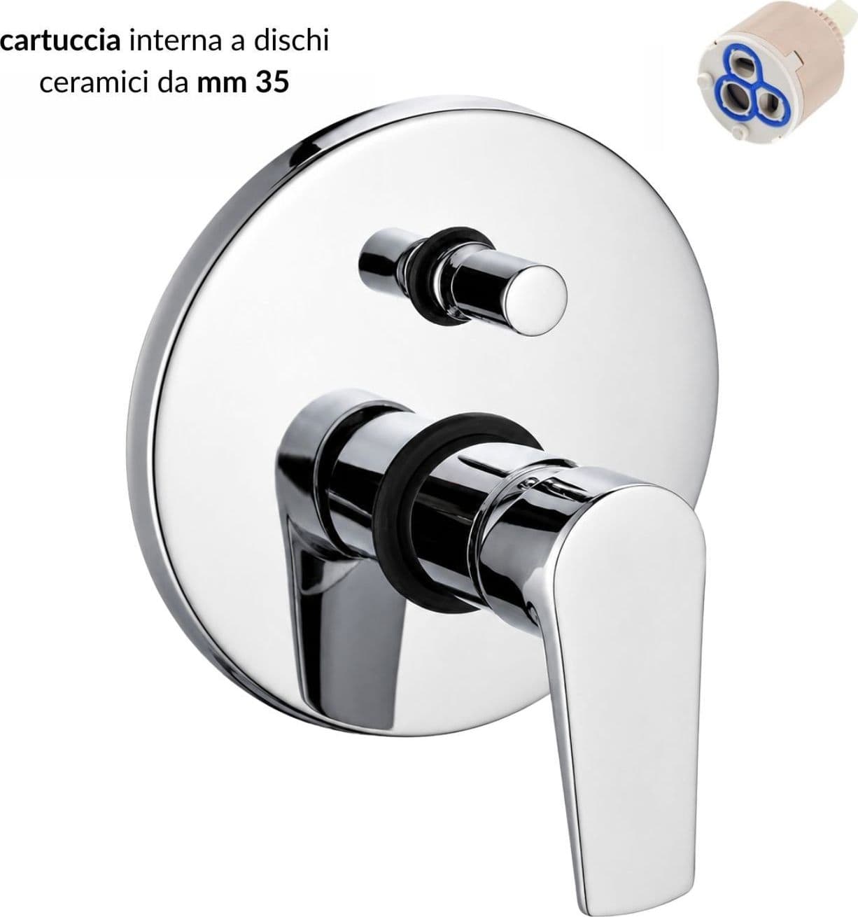 Miscelatore Doccia Parete Asia Incasso con Deviatore Ottone Colore Cromato - 3