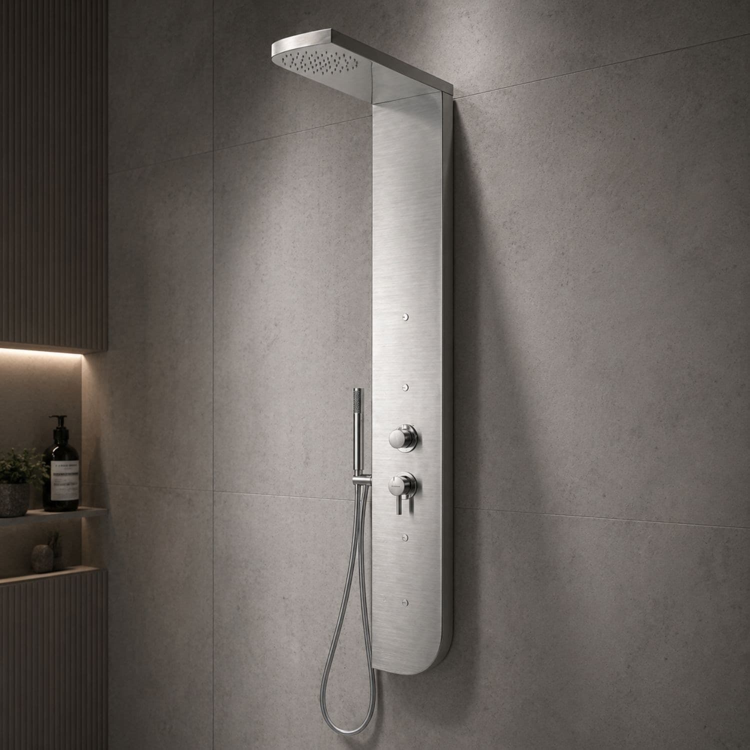 Colonna Doccia Acciaio Inox 3 Funzioni 4 Bocchette Idro Lombari L20xP50xH150  005B - 10