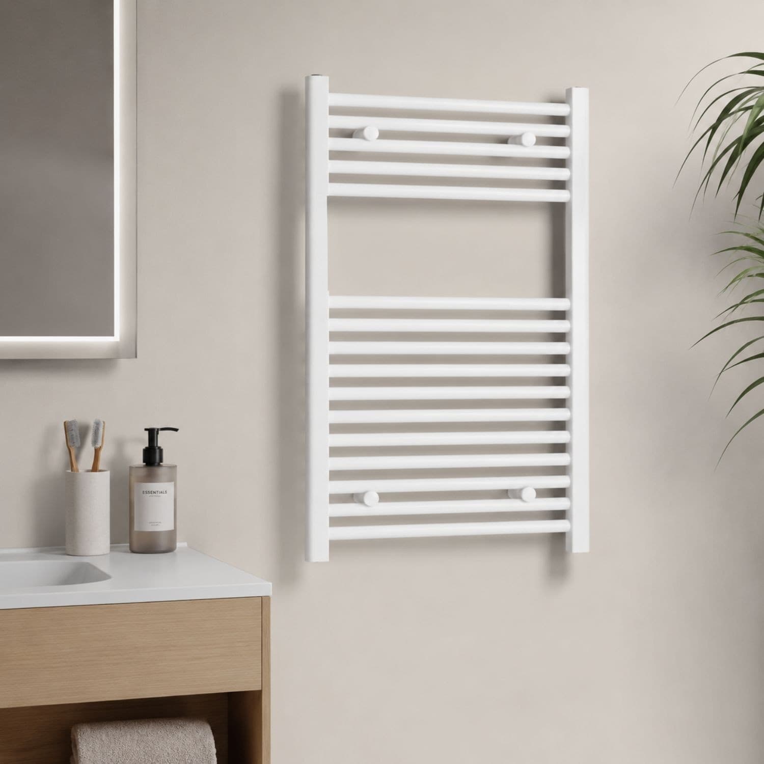Termoarredo Bianco In Acciaio Per Bagno Scaldasalviette Elegante - 20