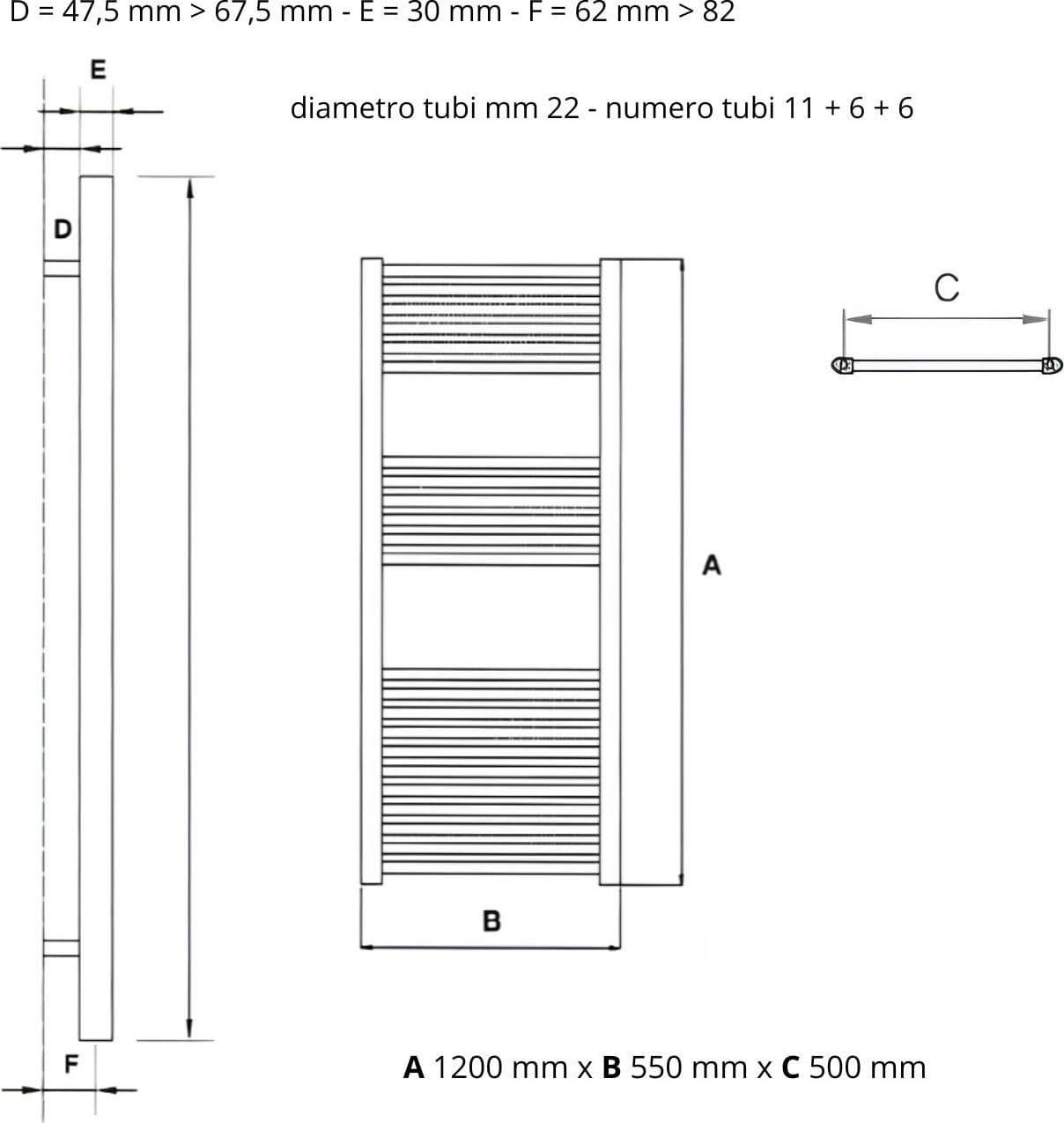 Termoarredo Bianco In Acciaio Per Bagno Scaldasalviette Elegante - 43