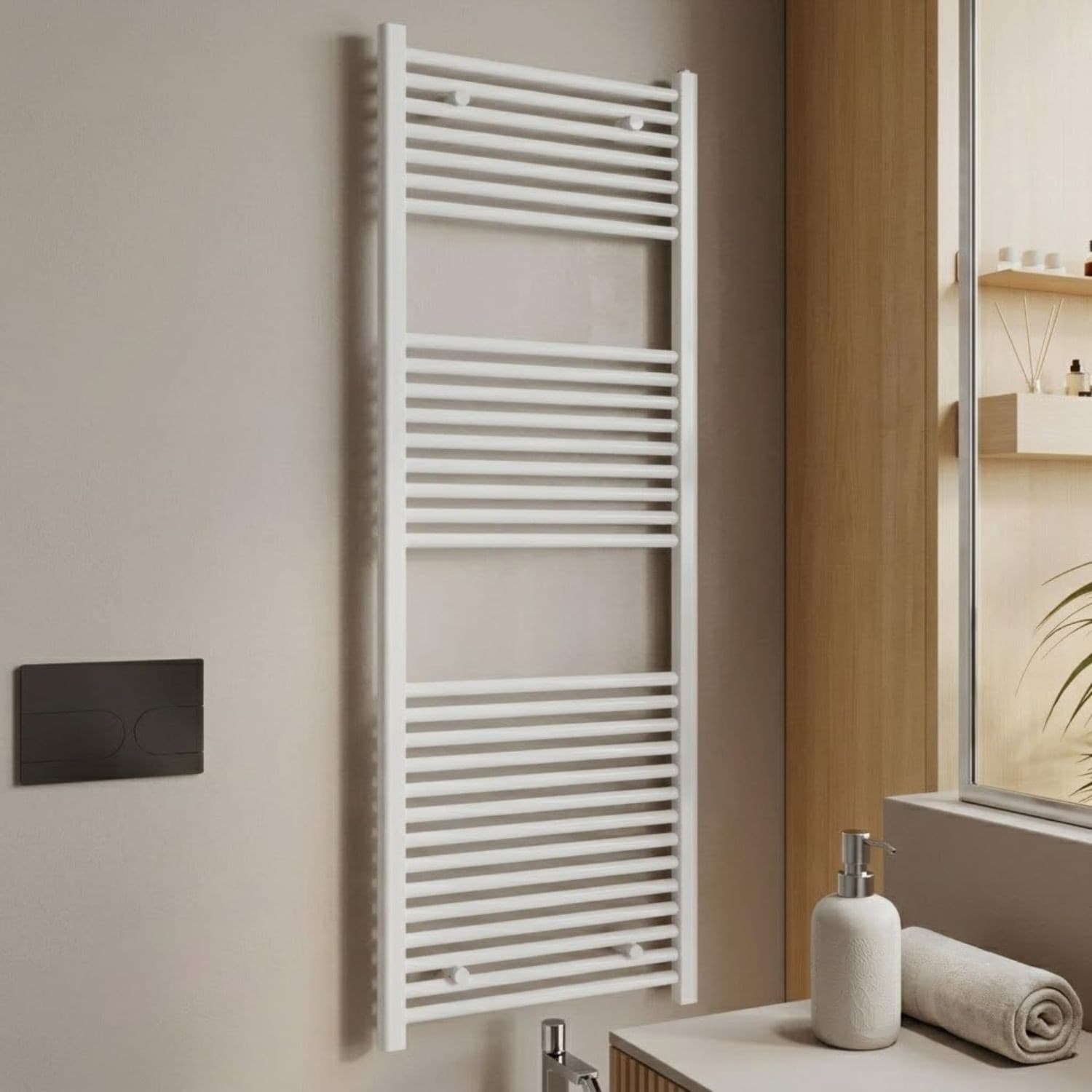Termoarredo Bianco In Acciaio Per Bagno Scaldasalviette Elegante - 69