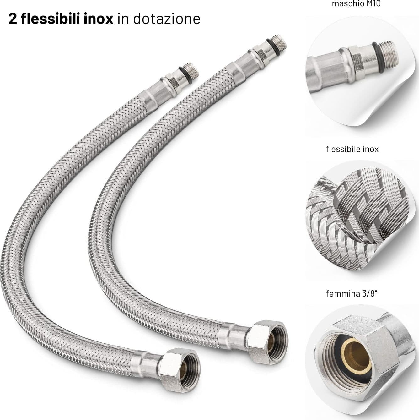 Miscelatore Rubinetto Bidet Cromato Bagno Casa - 8