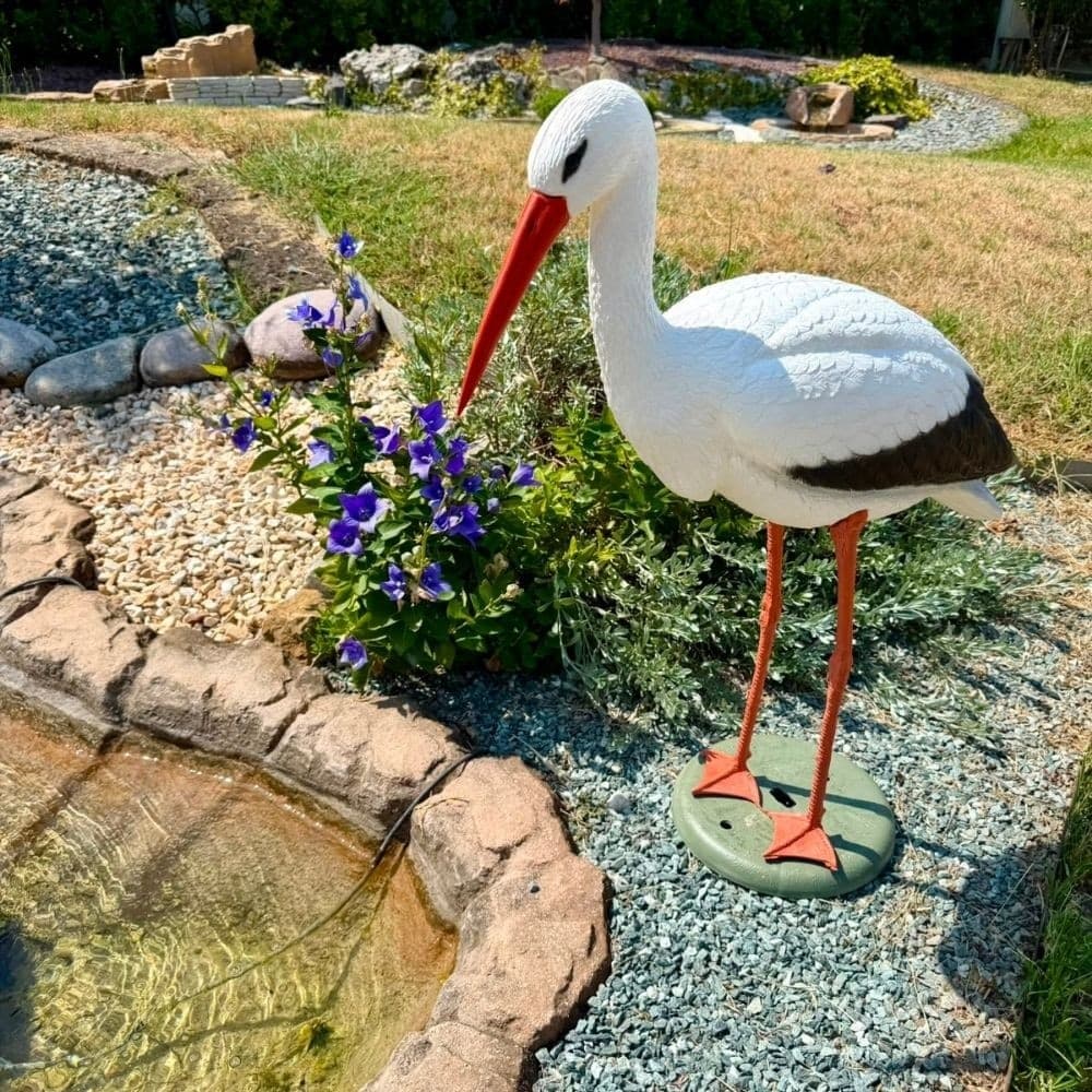 Cicogna Decorativa Da Giardino In Plastica 86 Cm - 4