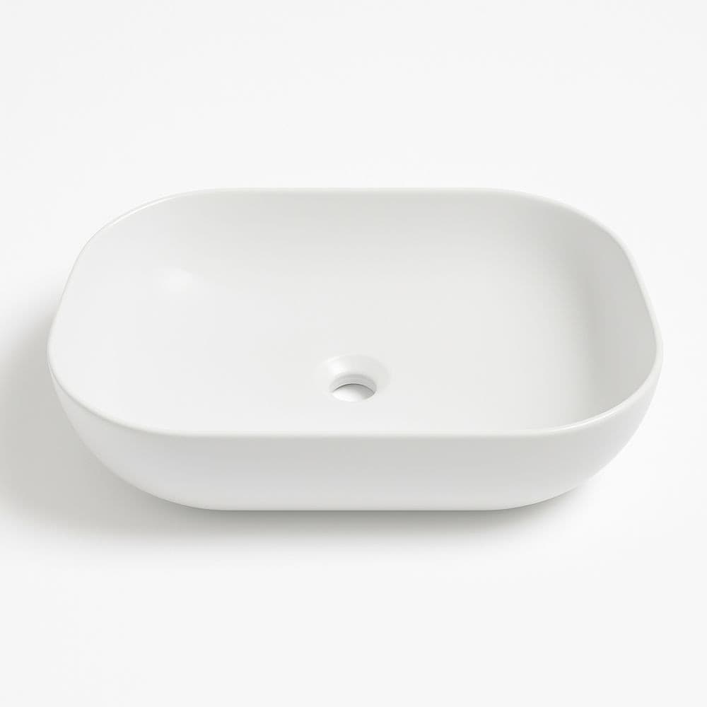 Lavabo Da Appoggio Ceramica Bianco Rettangolare  Arredo Bagno 50,5x40,5x14 Cm - 8