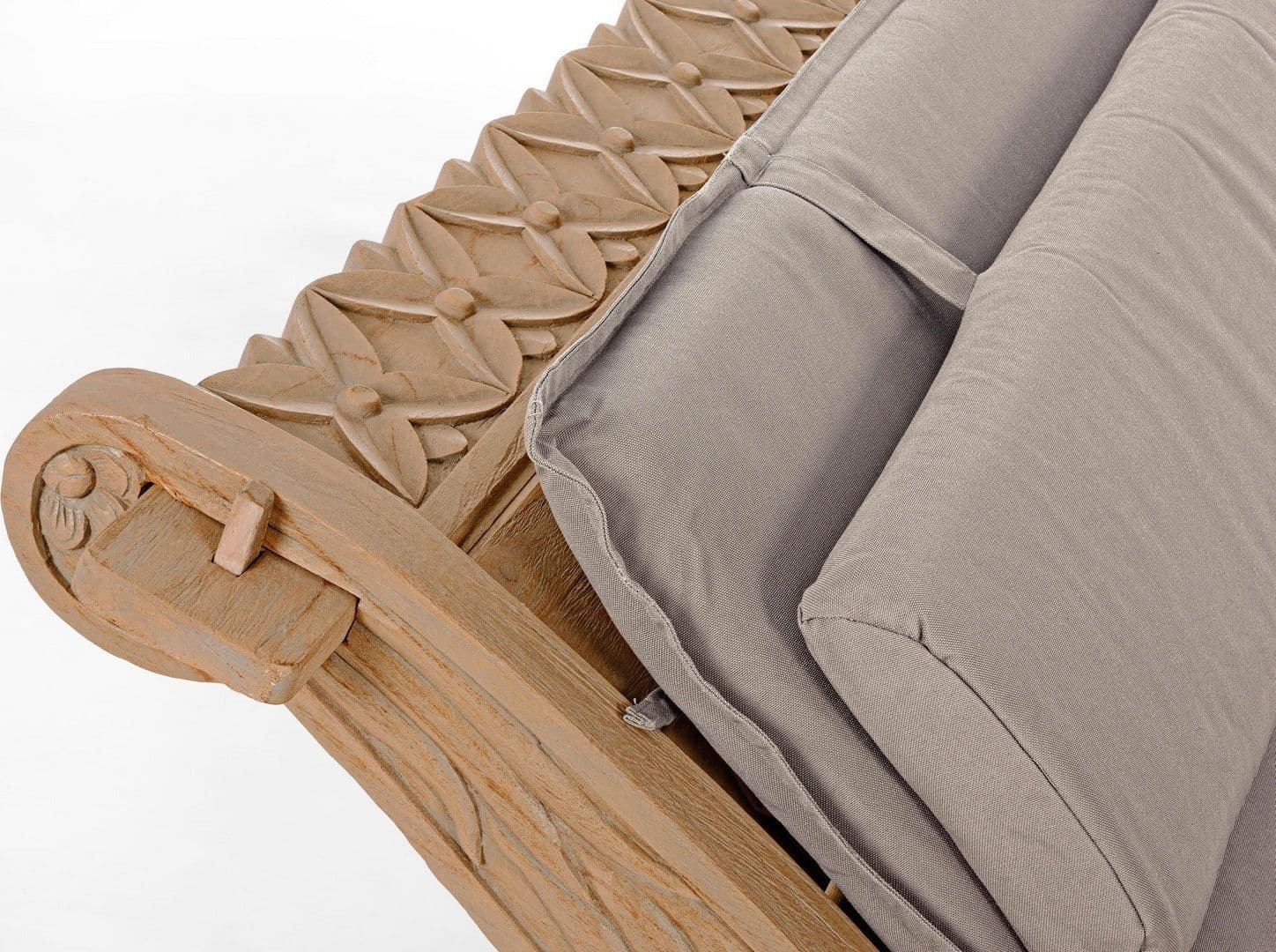 Daybed con cuscino "Sanur" in legno di Teak con finitura color sabbia, per esterno Giardino e giardinaggio/Arredamento da giardino e accessori/Lettini Decor Space - Altamura, Commerciovirtuoso.it
