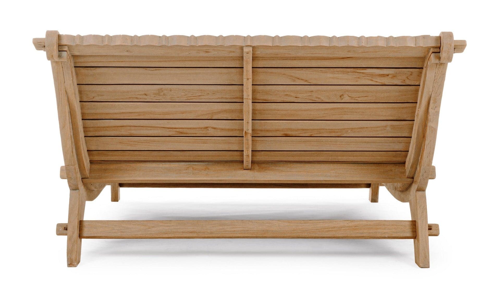 Daybed con cuscino "Sanur" in legno di Teak con finitura color sabbia, per esterno in Lettini Decor Space - Altamura, commercioVirtuoso.it