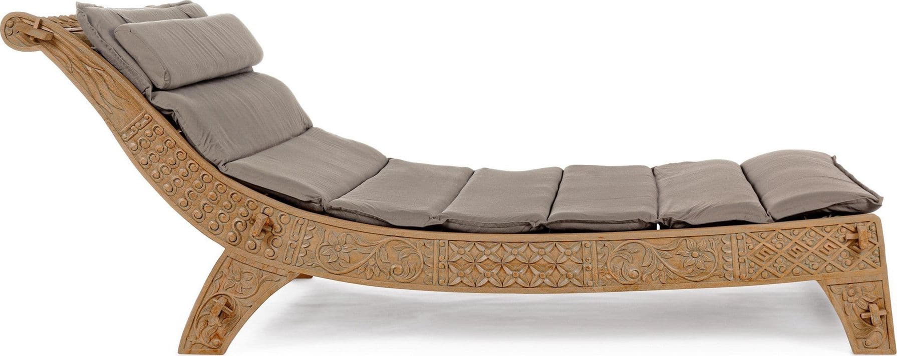 Daybed con cuscino "Sanur" in legno di Teak con finitura color sabbia, per esterno Giardino e giardinaggio/Arredamento da giardino e accessori/Lettini Decor Space - Altamura, Commerciovirtuoso.it