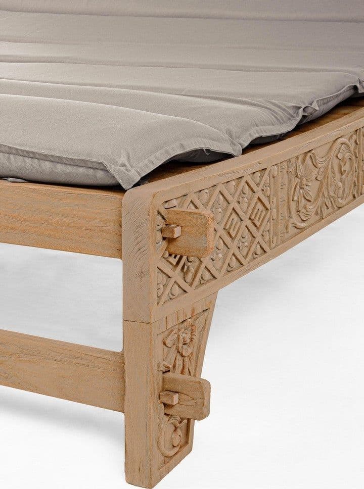 Daybed con cuscino "Sanur" in legno di Teak con finitura color sabbia, per esterno Giardino e giardinaggio/Arredamento da giardino e accessori/Lettini Decor Space - Altamura, Commerciovirtuoso.it