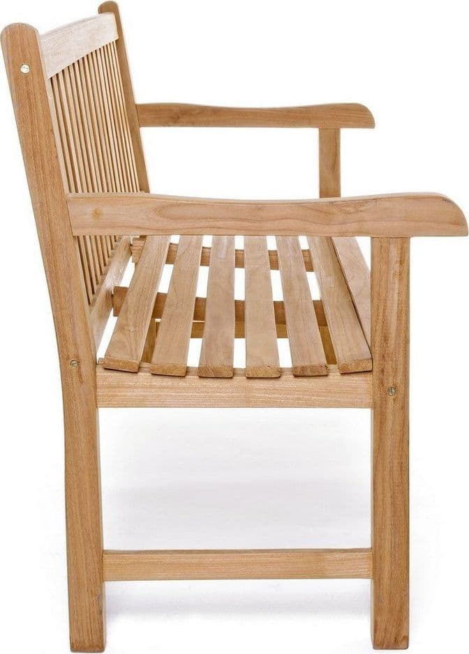 Panchina da giardino "Linda" in legno di Teak massiccio, con braccioli, per esterno e veranda in Panche Decor Space - Altamura, commercioVirtuoso.it