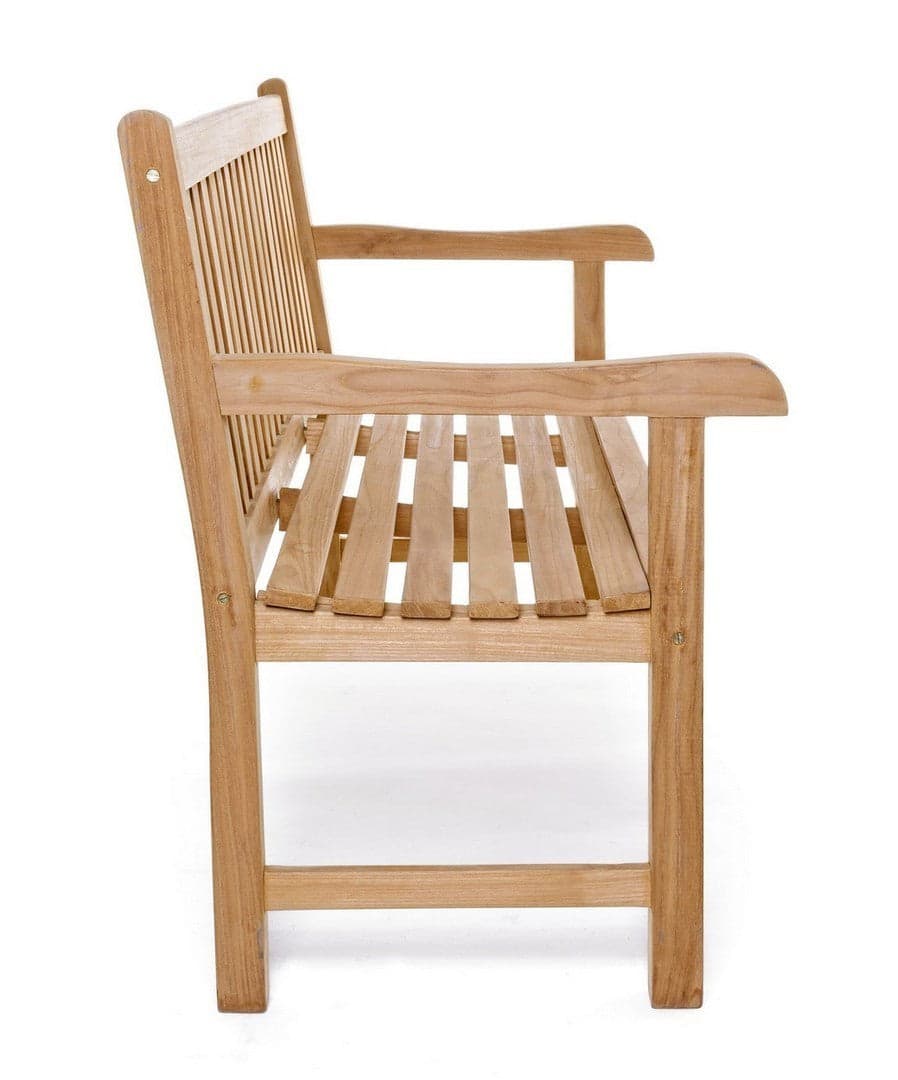 Panchina da giardino "Linda" in legno di Teak massiccio, con braccioli, per esterno e veranda in Panche Decor Space - Altamura, commercioVirtuoso.it