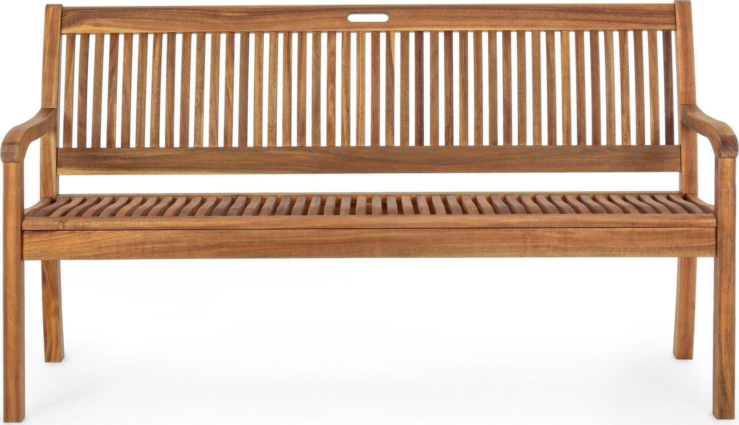 Panchina da giardino "Noemi" in legno di acacia, struttura resistente per esterno in Panche Decor Space - Altamura, commercioVirtuoso.it