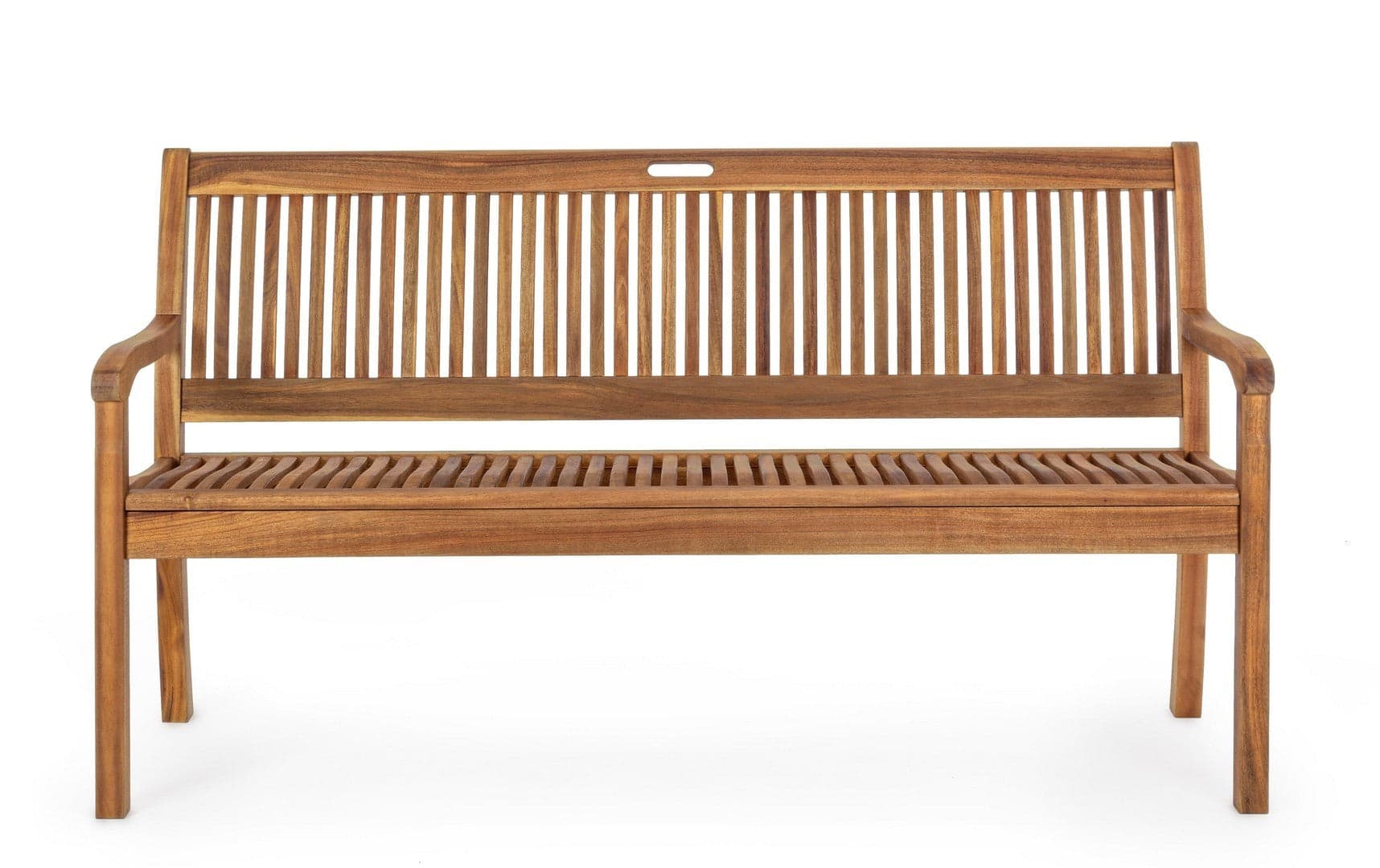 Panchina da giardino "Noemi" in legno di acacia, struttura resistente per esterno in Panche Decor Space - Altamura, commercioVirtuoso.it