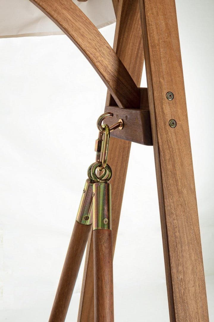 Dondolo a due posti "Noemi" con struttura in legno di acacia, resistente e per esterno in Dondoli coperti Decor Space - Altamura, commercioVirtuoso.it