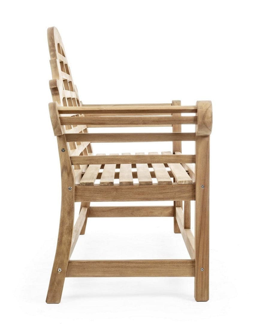 Panchina da giardino "Veradero" in legno di Teak, con braccioli, per esterno e veranda in Panche Decor Space - Altamura, commercioVirtuoso.it