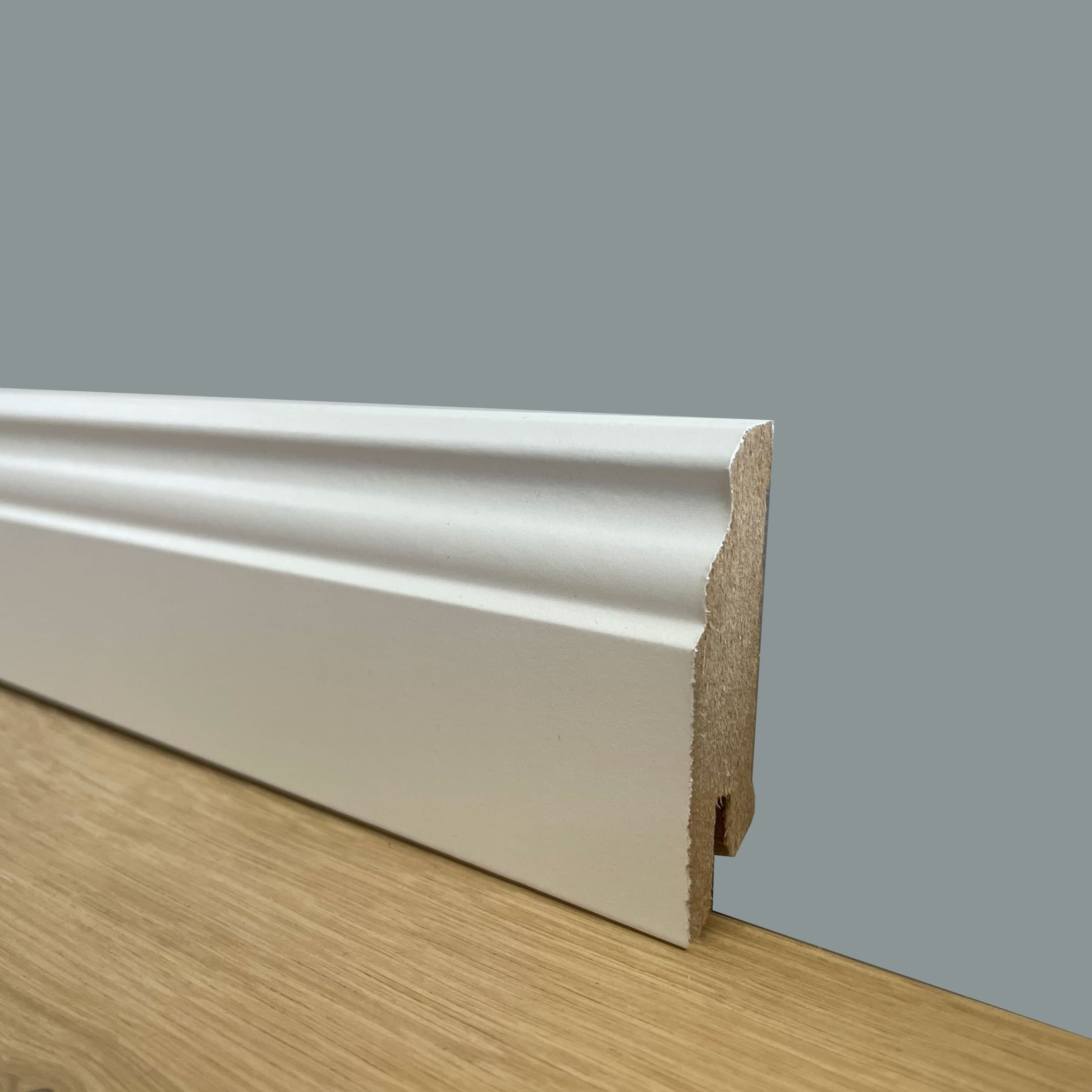 BATTISCOPA ZOCCOLINO DUCALE in FIBRA DI LEGNO COMPATTA 60X15 BIANCO Eternal Parquet