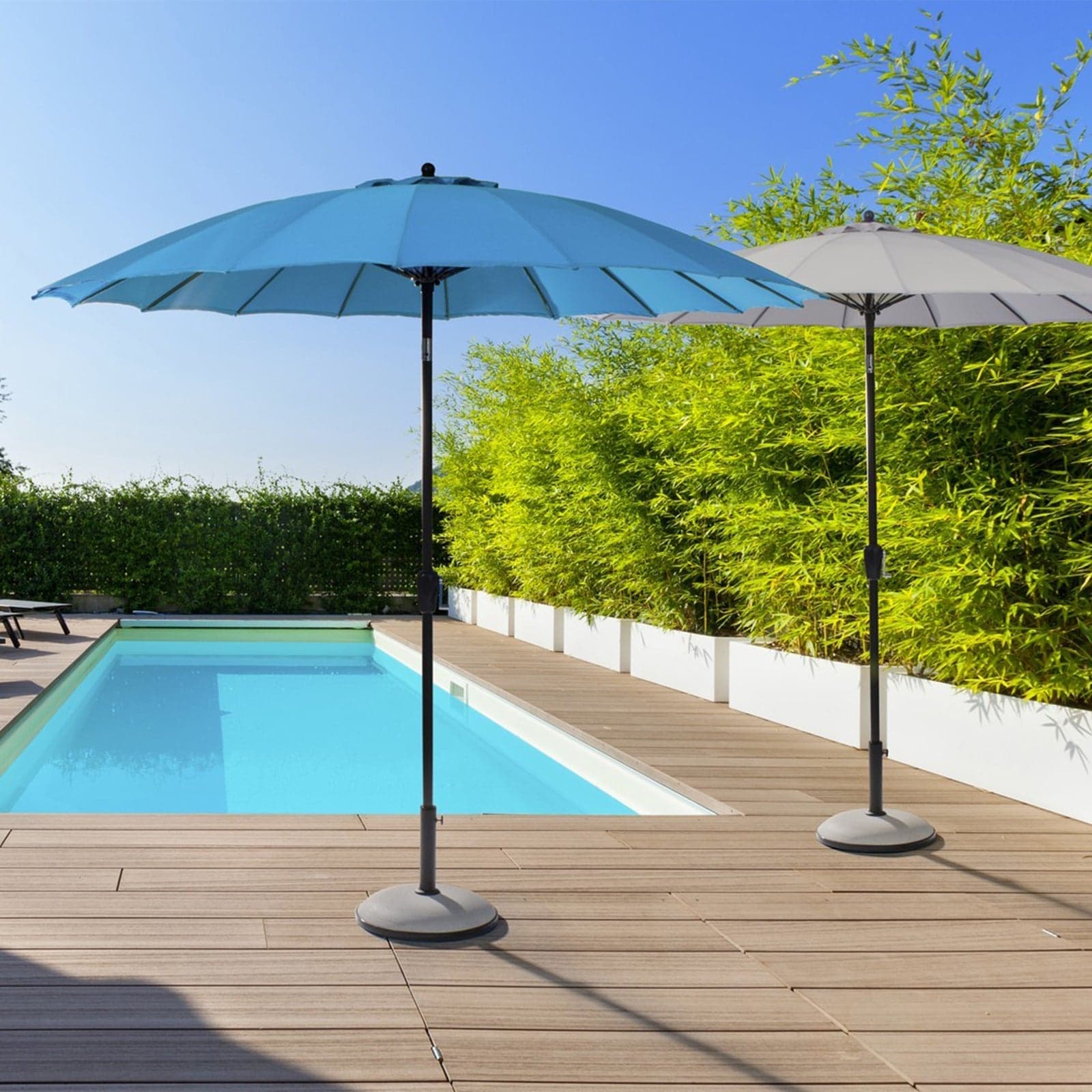 Ombrellone palo centrale "Atlanta" in acciaio verniciato a polvere per giardino e balcone Ø 270 cm in Ombrelloni Decor Space - Altamura, commercioVirtuoso.it