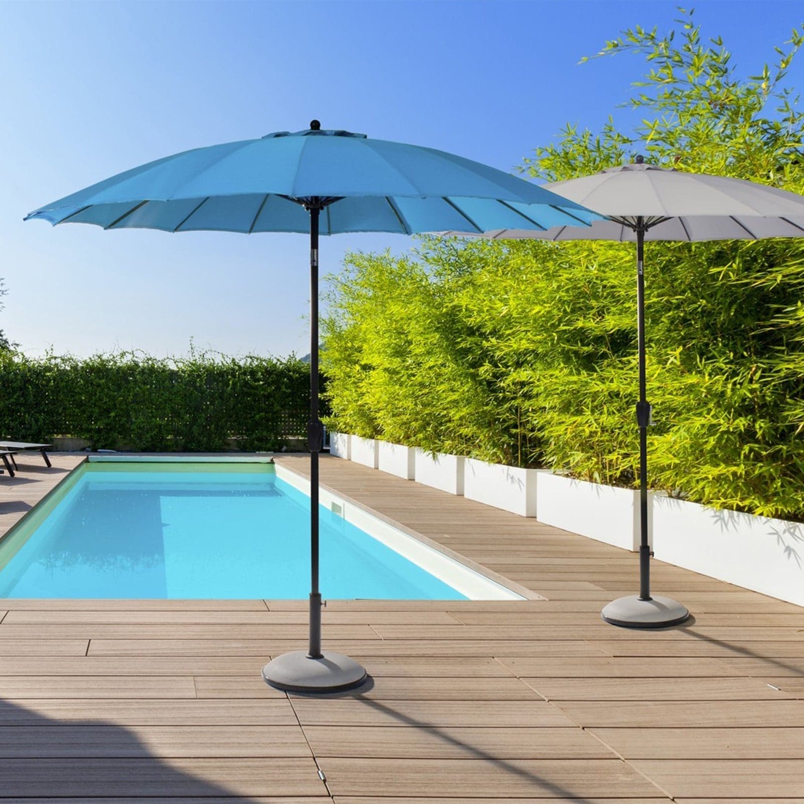 Ombrellone palo centrale "Atlanta" in acciaio verniciato a polvere per giardino e balcone Ø 270 cm in Ombrelloni Decor Space - Altamura, commercioVirtuoso.it
