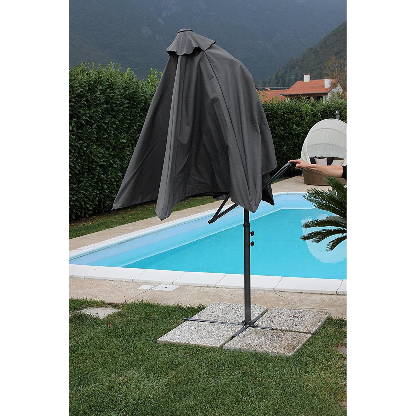 Ombrellone con palo laterale ''Zenith'' 2,5 x 2,5 mt in acciaio verniciato a polvere da giardino e balcone in Ombrelloni Decor Space - Altamura, commercioVirtuoso.it