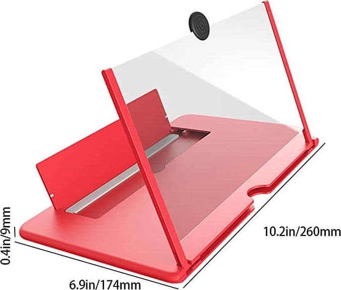 Lente di Ingrandimento Schermo, Amplificatore con Supporto Pieghevole Cellulare per Film - 2