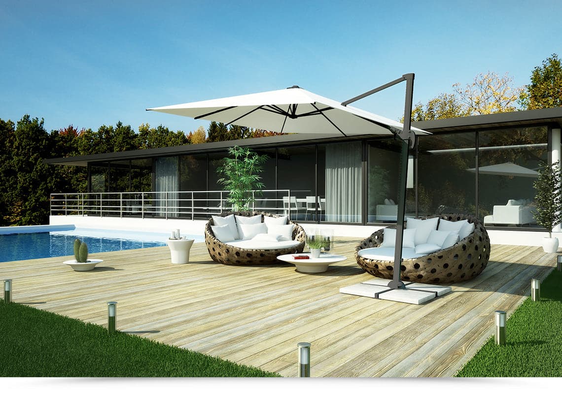 Ombrellone con palo laterale ''Mercurio'' 3 x 3 mt in alluminio da giardino e balcone in Ombrelloni Decor Space - Altamura, commercioVirtuoso.it