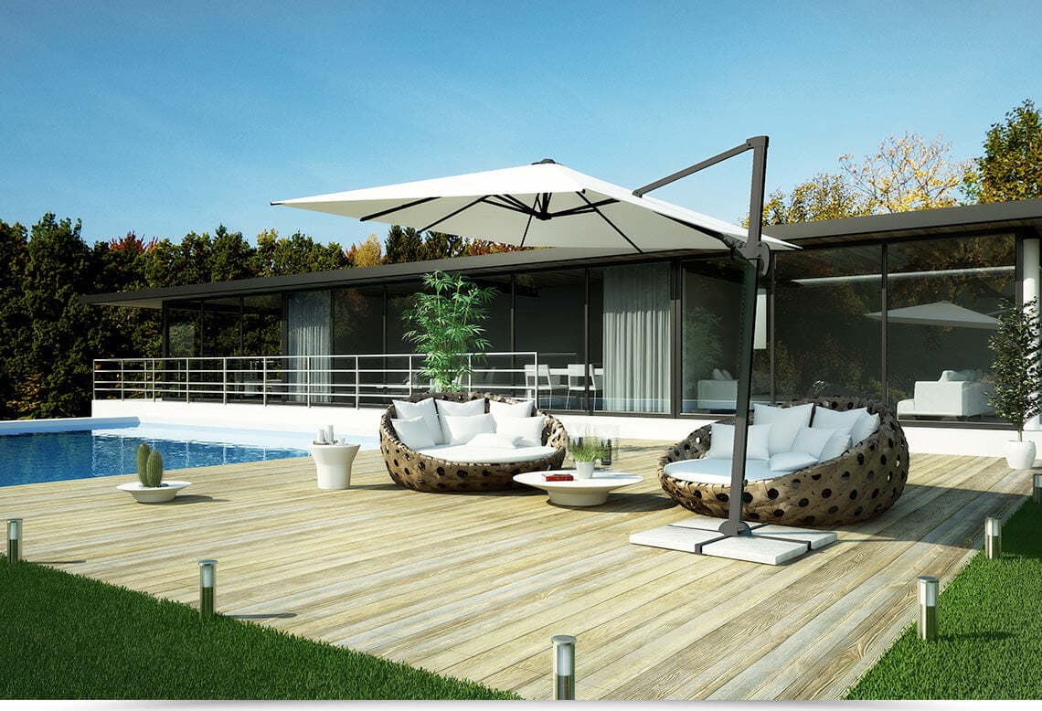 Ombrellone Con Palo Laterale ''mercurio'' 3 X 3 Mt In Alluminio Da Giardino E Balcone Giardino e giardinaggio/Arredamento da giardino e accessori/Ombrelloni tende e tettucci parasole/Ombrelloni Decor Space - Altamura, Commerciovirtuoso.it