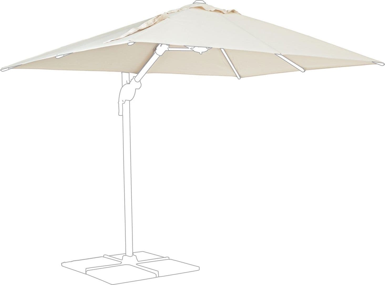Telo per ombrellone "Orion" color Beige, con camino antivento, per esterno e giardino in Ombrelloni Decor Space - Altamura, commercioVirtuoso.it