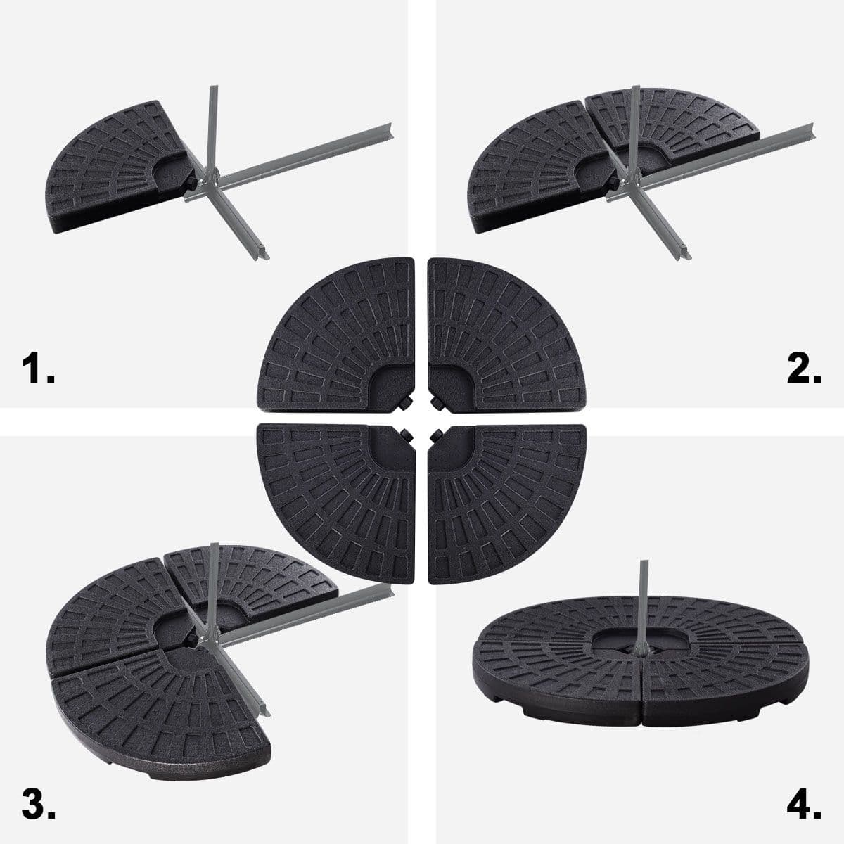 Base in plastica per ombrellone palo laterale marmette quadrate da riempire in Basi e supporti per ombrelloni Decor Space - Altamura, commercioVirtuoso.it