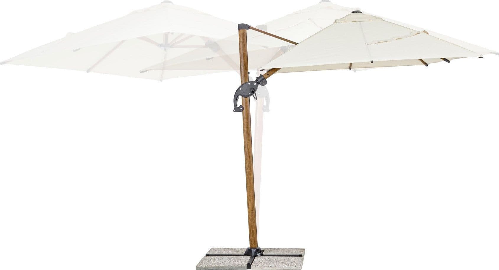 Ombrellone in alluminio con palo laterale orientabile da giardino Orion effetto legno in Ombrelloni Decor Space - Altamura, commercioVirtuoso.it