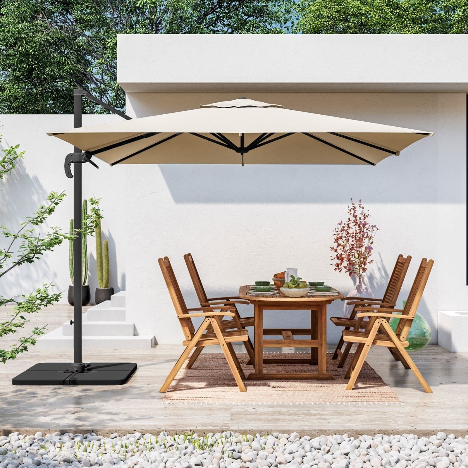 Ombrellone palo laterale "Newton" in alluminio verniciato da giardino e balcone in Ombrelloni Decor Space - Altamura, commercioVirtuoso.it