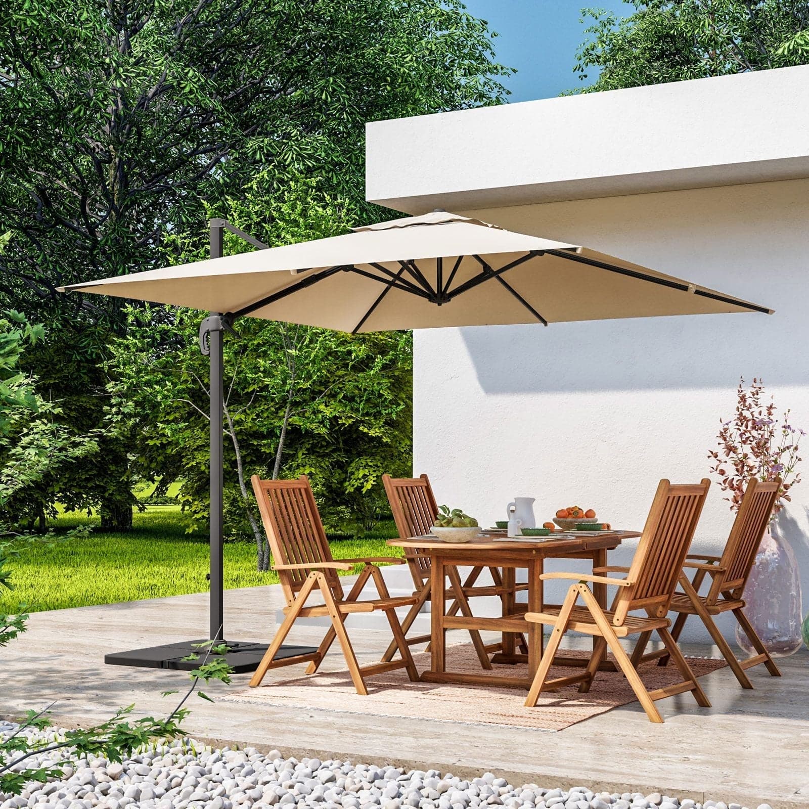 Ombrellone palo laterale "Newton" in alluminio verniciato da giardino e balcone in Ombrelloni Decor Space - Altamura, commercioVirtuoso.it