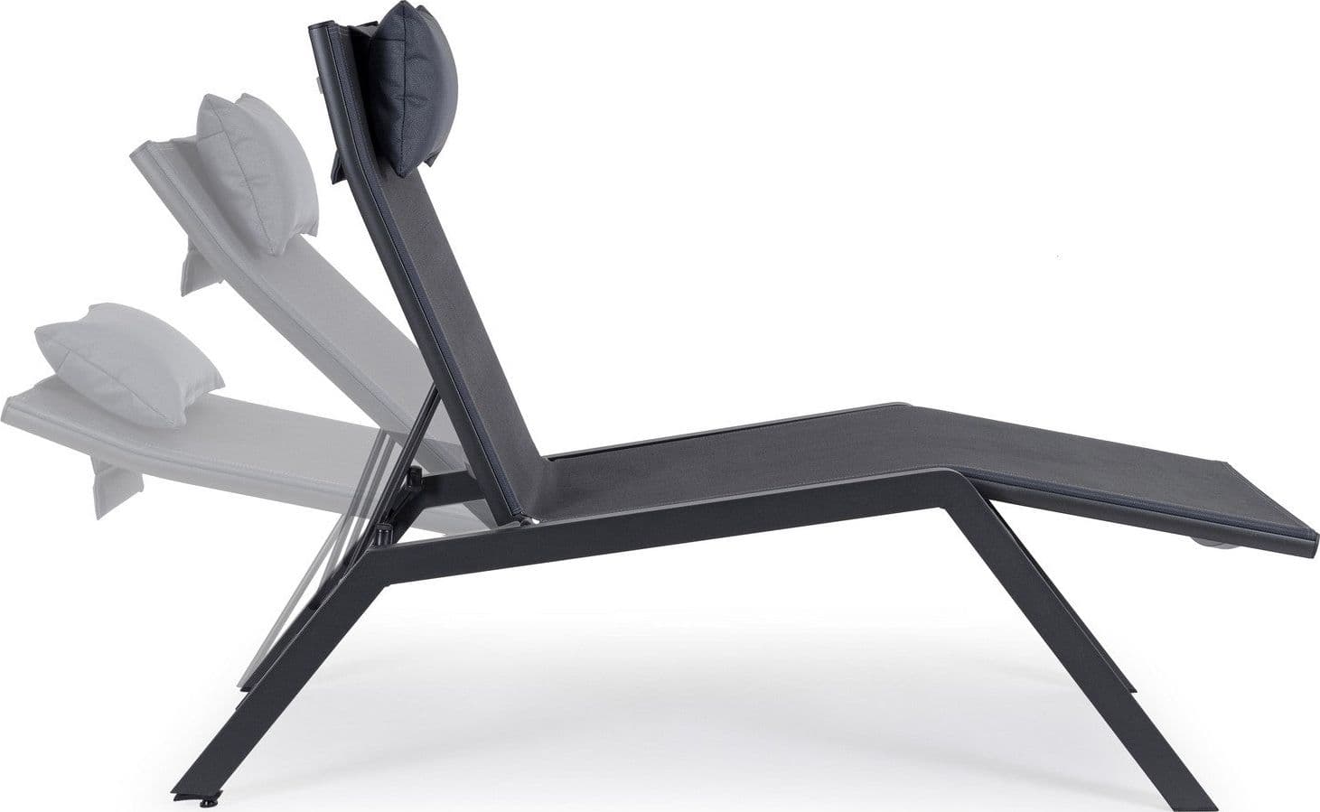 Lettino chaise longue "Krion" con poggiatesta, struttura in alluminio verniciato per esterno in Lettini Decor Space - Altamura, commercioVirtuoso.it