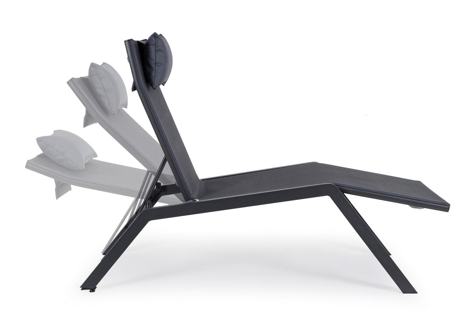 Lettino chaise longue "Krion" con poggiatesta, struttura in alluminio verniciato per esterno in Lettini Decor Space - Altamura, commercioVirtuoso.it