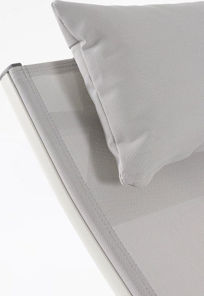 Lettino chaise longue "Krion" con poggiatesta, struttura in alluminio verniciato per esterno - 21