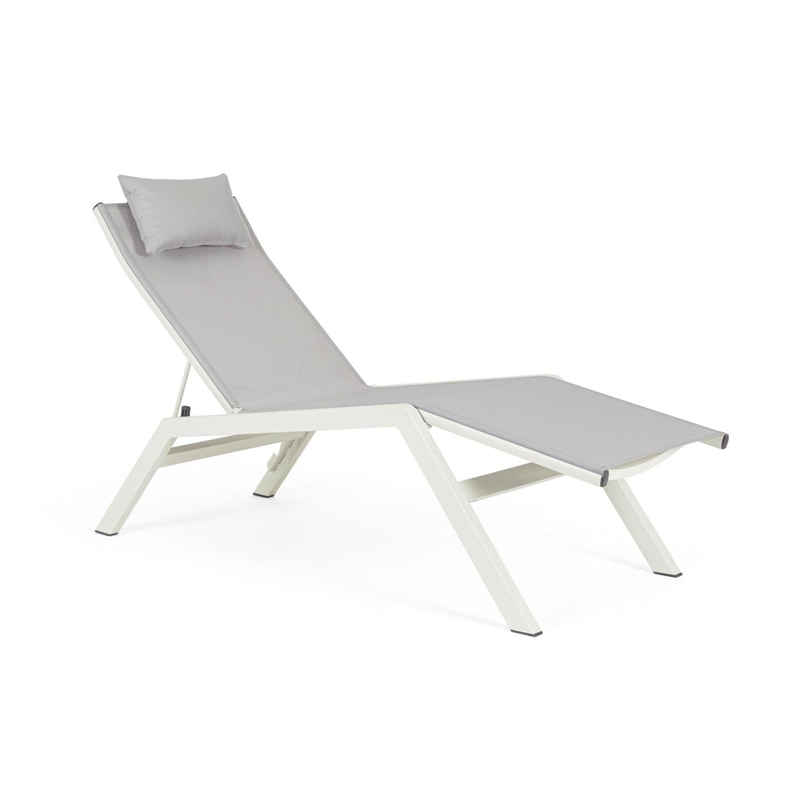 Lettino chaise longue "Krion" con poggiatesta, struttura in alluminio verniciato per esterno in Lettini Decor Space - Altamura, commercioVirtuoso.it