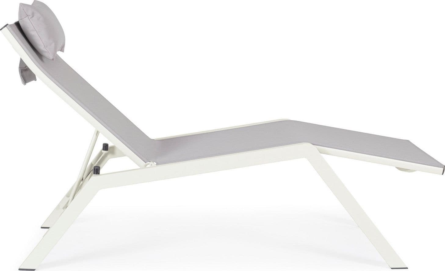 Lettino chaise longue "Krion" con poggiatesta, struttura in alluminio verniciato per esterno - 23