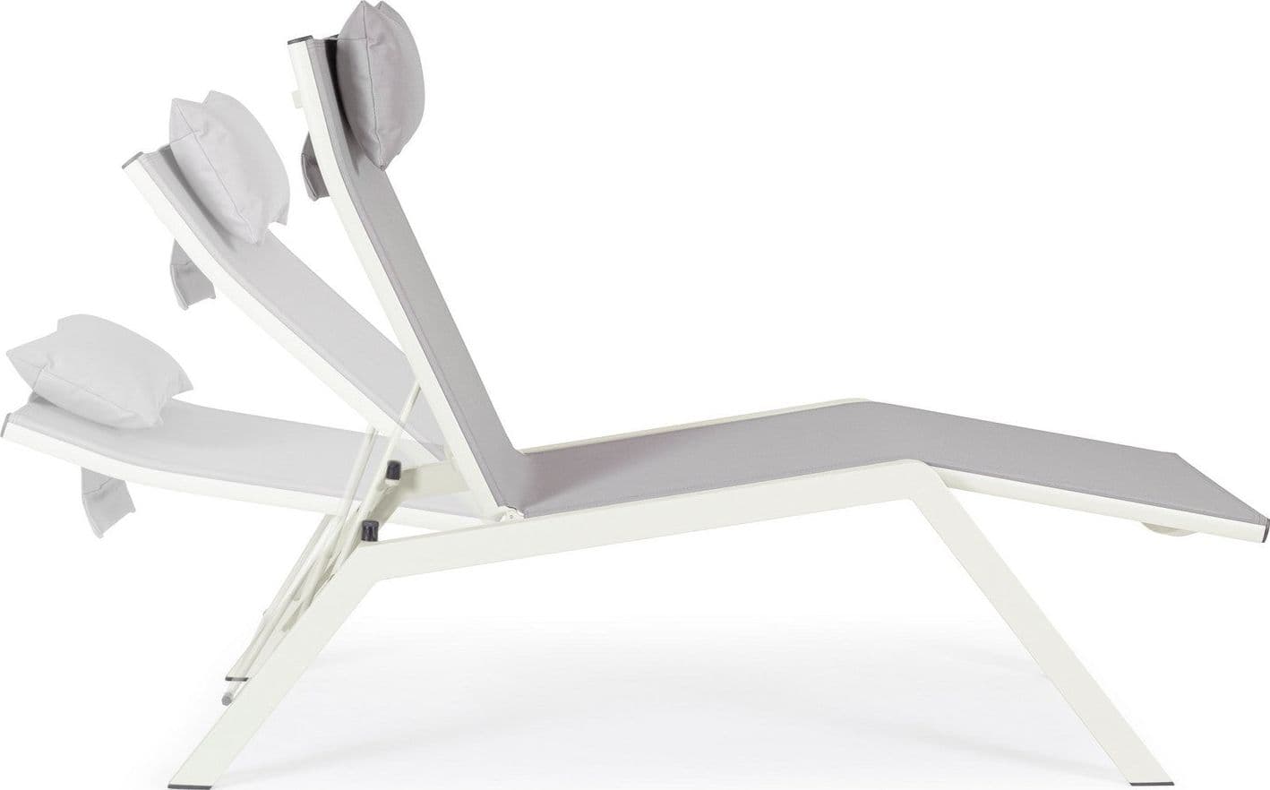 Lettino chaise longue "Krion" con poggiatesta, struttura in alluminio verniciato per esterno - 24