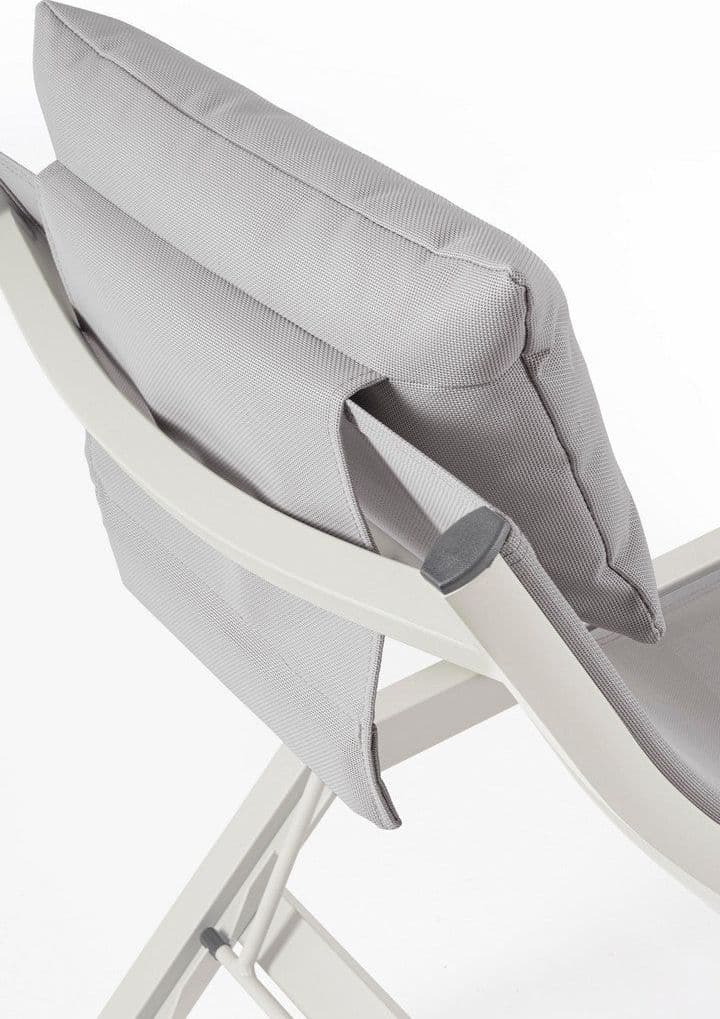Lettino chaise longue "Krion" con poggiatesta, struttura in alluminio verniciato per esterno - 25