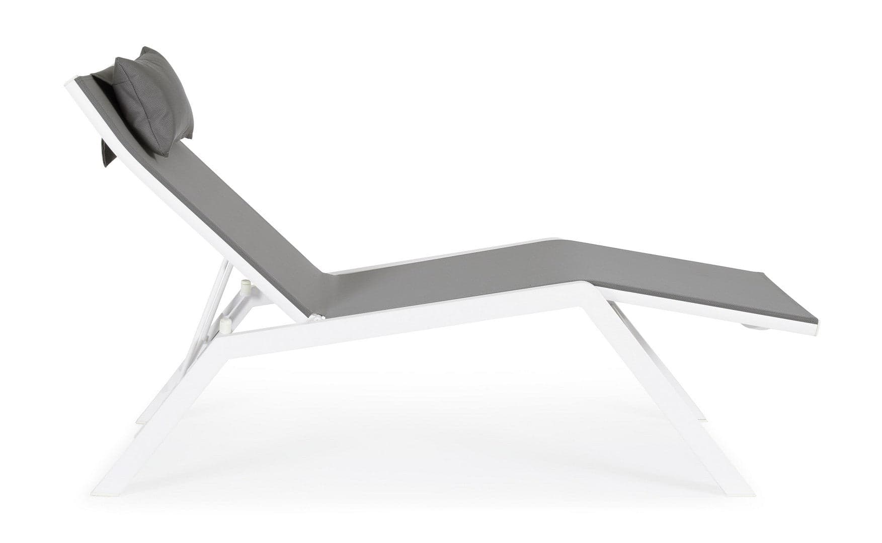 Lettino chaise longue "Krion" con poggiatesta, struttura in alluminio verniciato per esterno in Lettini Decor Space - Altamura, commercioVirtuoso.it