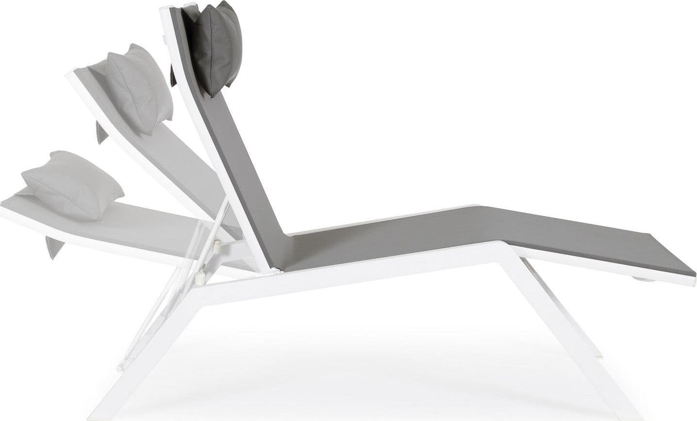 Lettino chaise longue "Krion" con poggiatesta, struttura in alluminio verniciato per esterno in Lettini Decor Space - Altamura, commercioVirtuoso.it