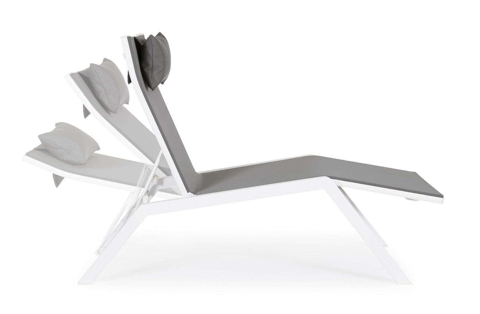 Lettino chaise longue "Krion" con poggiatesta, struttura in alluminio verniciato per esterno in Lettini Decor Space - Altamura, commercioVirtuoso.it