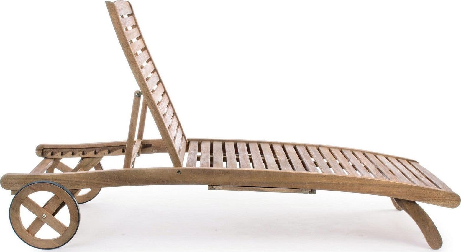 Lettino "Noemi" in legno di acacia con finitura ad olio, pieghevole, per esterno in Lettini Decor Space - Altamura, commercioVirtuoso.it