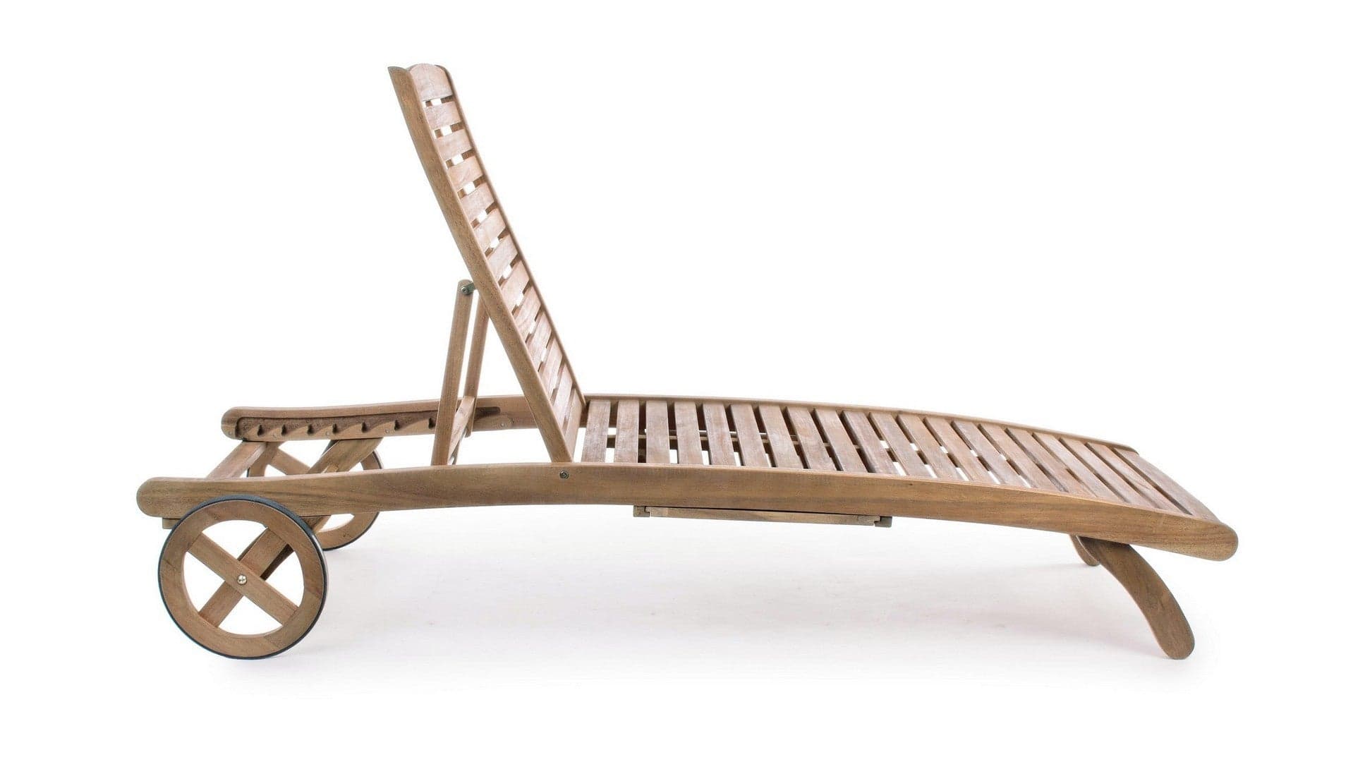 Lettino "Noemi" in legno di acacia con finitura ad olio, pieghevole, per esterno in Lettini Decor Space - Altamura, commercioVirtuoso.it