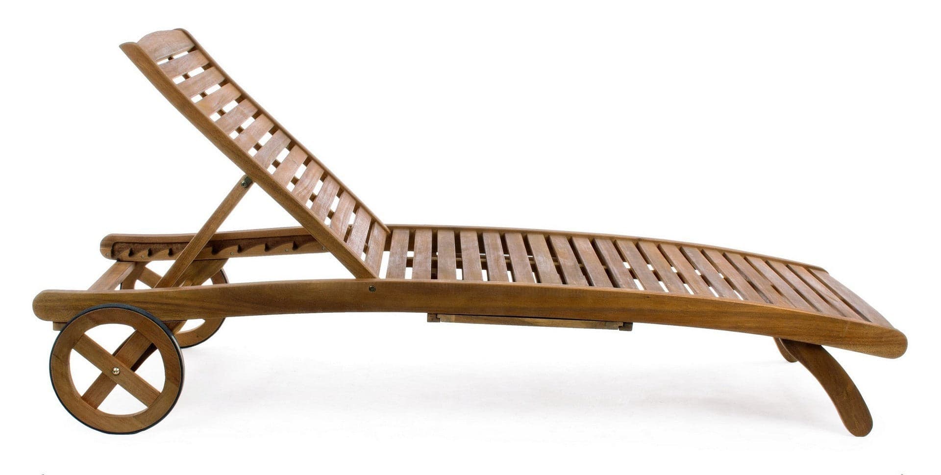 Lettino "Noemi" in legno di acacia con finitura ad olio, pieghevole, per esterno in Lettini Decor Space - Altamura, commercioVirtuoso.it