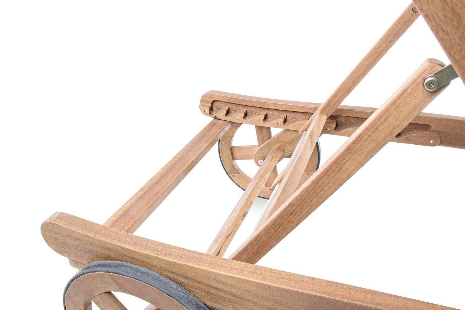 Lettino "Noemi" in legno di acacia con finitura ad olio, pieghevole, per esterno in Lettini Decor Space - Altamura, commercioVirtuoso.it